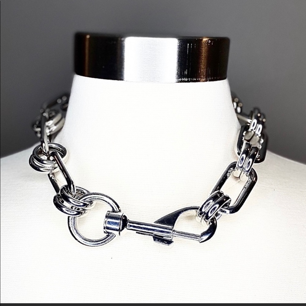 Unique Michael Kors Runway Silver Necklace Chunky